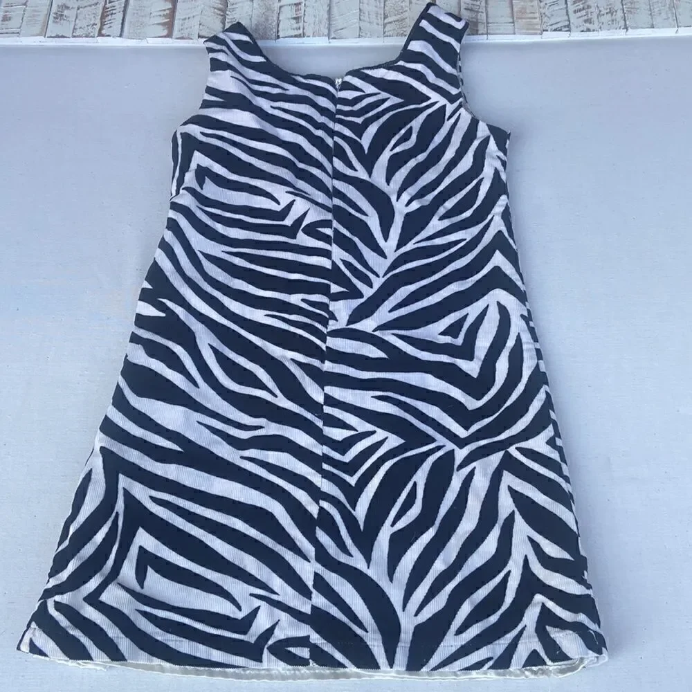 The Childrens Place TCP Girls Sz 4 Corduroy Zebra Dress Ruffle Front Shift - Picture 5 of 5